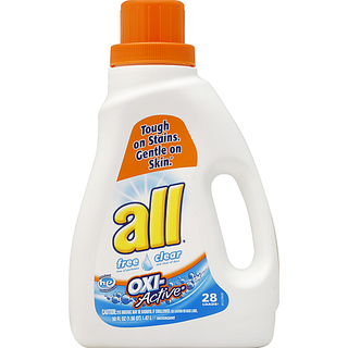 all Free Clear Oxi Active Liquid Laundry Detergent 28 Loads