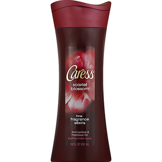 Caress Fine Fragrance Elixirs Body Wash, Scarlet Blossom, Red Lychee & Patchouli Oil Scent