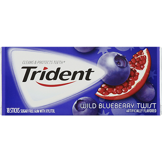 Trident Wild Blueberry Twist Sugar Free Gum With Xylitol 18 Ct Pack
