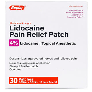 Rugby® Maximum Strength Lidocaine Pain Relief Patch – 4% Lidocaine (5 Count)