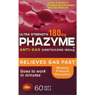 Phazyme Anti-Gas, Ultra Strength, 180 Mg, Soft Gels, Economy Size