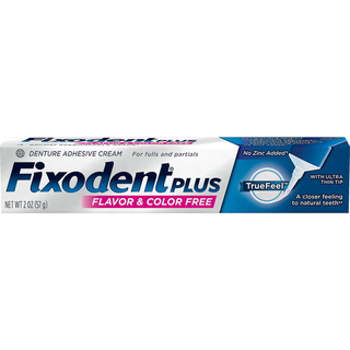 Fixodent Plus Adhesive True Feel Denture Cream - 2 Oz