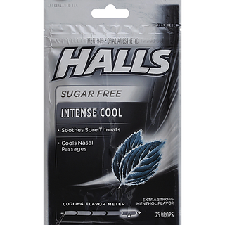 Halls Oral Anesthetic, Menthol, Intense Cool, Sugar Free