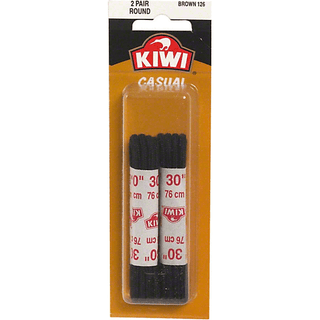 Kiwi Dress Round Laces, Brown, 30 In (2 Pairs)