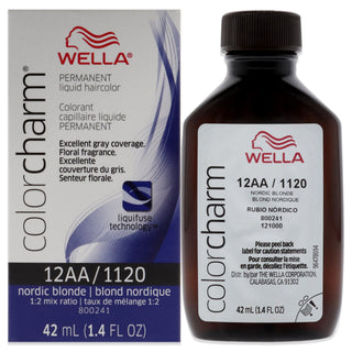 Wella ColorCharm Permanent Liquid Hair Color 12AA/Nordic Blonde, 42mL