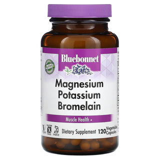 Bluebonnet Nutrition Magnesium Potassium Plus Bromelain, 120 Vegetarian Capsules