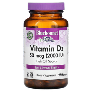 Bluebonnet Nutrition Vitamin D3 2000 IU50 Mcg High Potency Immune