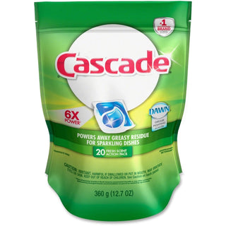 Cascade Dishwasher Detergent, Fresh Scent, Action Pacs