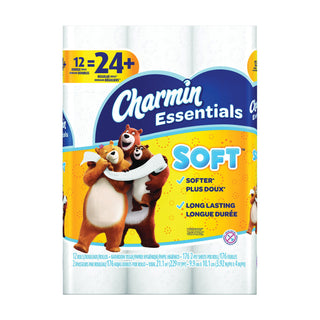 Charmin Essentials Bathroom Tissue, Soft, Double Rolls, 2-Ply
