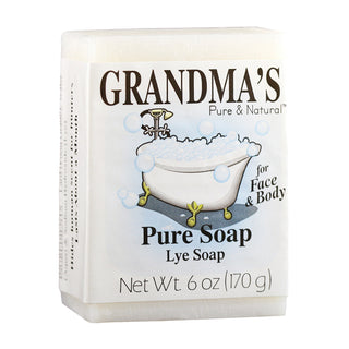 Grandma's Pure & Natural 60018 Lye Soap Bar, 6 Oz, White