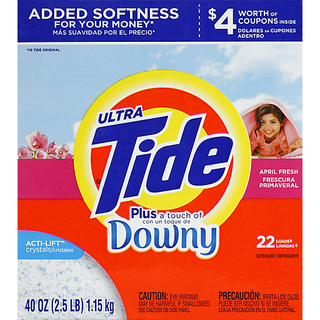 Tide Ultra Plus A Touch Of Downy April Fresh Scent Powder Laundry Detergent 22 Load 40 Oz. Box