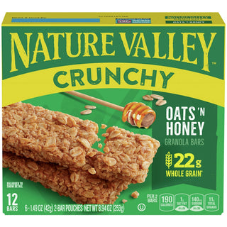 Nature Valley Crunchy Granola Bar, Oats 'N Honey, 12 Bars, 8.94 Oz