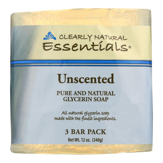 Clearly Natural Glycerine Bar Soap Unscented 3 Pack 4 Oz Bars