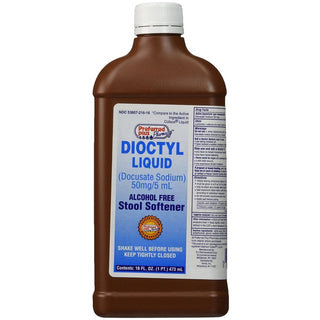 Preferred Plus Pharmacy Dioctyl Liquid Alcohol Free Stool Softener 16 Oz