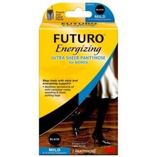 Futuro Energizing Ultra Sheer Pantyhose French Cut Large Black 1 Pr