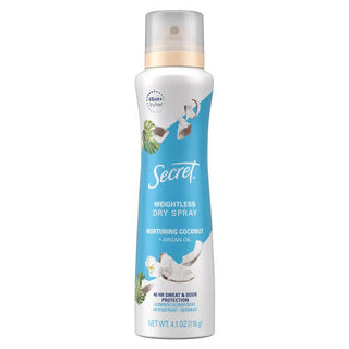 Secret Antiperspirant Deodorant Dry Spray Nurturing Coconut And Argan Oil - 4.1 Oz
