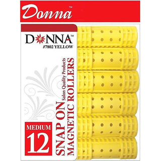 Donna Collection Snap On Magnetic Rollers, Medium, Yellow