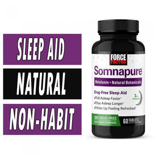 Force Factor Somnapure Natural Sleep Aid For Adults With Melatonin, Valerian Root, And Lemon Balm, Non-Habit-Forming Sleeping Pills, Fall Asleep Calm At Night, Wake Up Refreshed, 60 Tablets