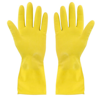 Beauty Hands 12 Pairs Flock Lined Yellow Latex Dish-washing Gloves Size Small