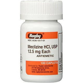 Rugby Meclizine HCl 12.5 mg Tablets, 100 Count (Antiemetic)