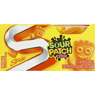 Stride Gum, Sugar Free, Sour Patch Kids, Orange