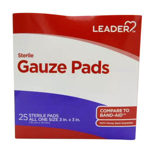 Leader Sterile Gauze Pads 3*3 In All One Size
