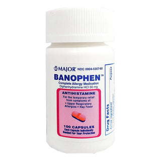 Major Banophen Diphenhydramine Hcl 50mg Capsules - 100