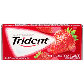 Trident Strawberry Twist Sugar Free Gum With Xylitol 18 Ct Pack