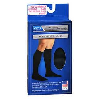Scott Specialties QCS Men's Medical Socks – Mild Compression (2 Pairs, Black)