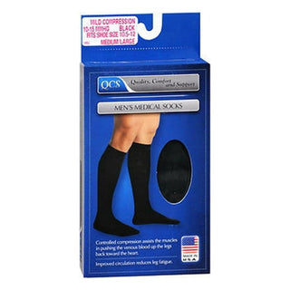 Scott Specialties QCS Men's Medical Socks Mild Black Medium/Large - 1 Pair