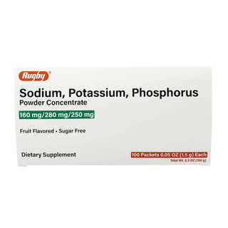 Rugby® Sodium, Potassium, and Phosphorus Supplement – Fruit Flavor, Sugar-Free (100 x 1.5g Packets)