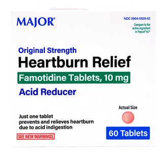 Major Heartburn Relief Famotidine Tablets