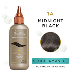 Clairol Professional Beautiful Collection Semi-Permanent Hair Color - 1A Midnight Black (Advanced Gray Solutions)