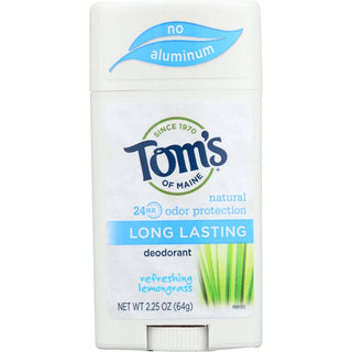 Tom's Of Maine Long Lasting Refreshing Lemongrass Natural Deodorant Stick - 2.25oz