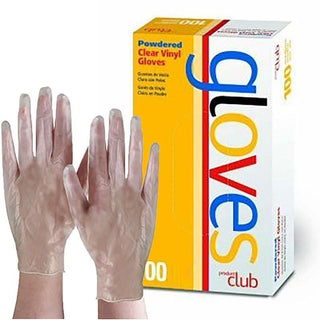 Product Club Clear Vinyl Disposable Gloves- Powdered 100 Ct