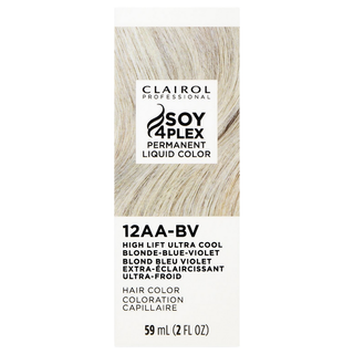 Clairol Professional Soy4Plex LiquiColor Permanent Hair Color - 12AA-BV (High Lift Ultra Cool Blonde-Blue-Violet)