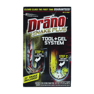 Drano Snake Plus Tool + Gel System Drain Cleaning Kit 2 Pc. Box
