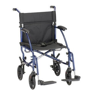 Nova Medical Products Lightweight Transport Chair, Blue, 18 Inch, 20 Pound