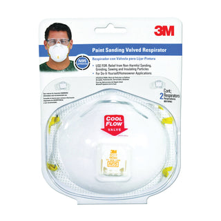 3M 8511PA1-2A Reusable Valved Paint Sanding Respirator, White, 95 % Filter Efficiency