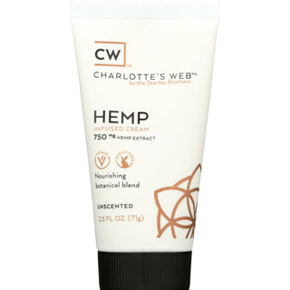 Charlottes Web Hemp Infused Cream, Unscented 2.5 Oz