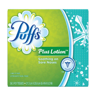 Puffs Plus Lotion Facial Tissue, 1 Cube Box, 56 Tissues Per Box