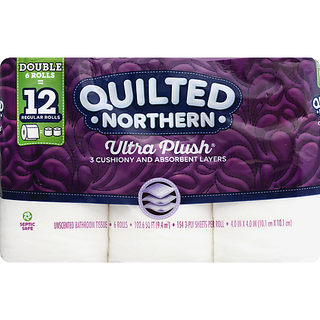 Quilted Northern Bathroom Tissue, Unscented, Ultra Plush, Double Rolls, 3 Ply