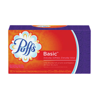 Puffs White Facial Tissue, 2-Ply, 180 Sheets/box, 24 Boxes/carton