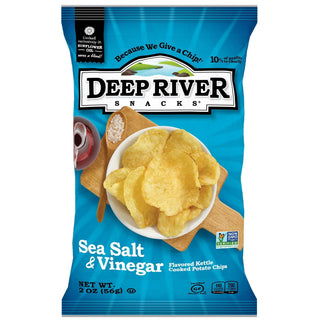Deep River Snacks Potato Chips, Kettle Cooked, Sea Salt & Vinegar