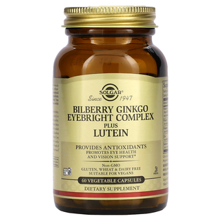 Solgar Bilberry Ginkgo Eyebright Complex Plus Lutein Vegetable Capsules