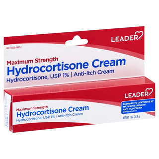 Leader Hydrocortisone Cream, Maximum Strength, 1 Oz