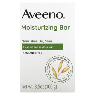 Aveeno Moisturizing Bar Nourishes Dry Skin Fragrance Free 3.5 Oz