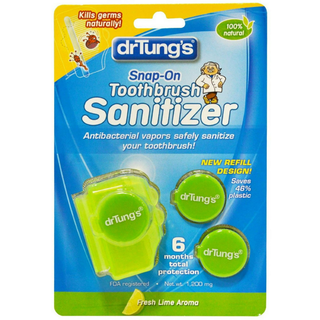 Dr. Tung's Toothbrush Protection, Snap On, Fresh Lime