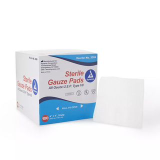 Dynarex® Sterile Gauze Pads – 4" x 4", 12-Ply (100 Count)