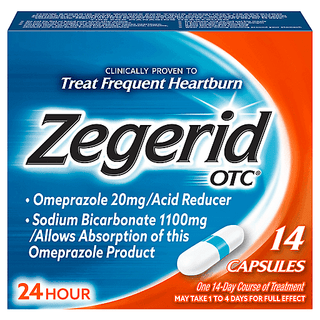 Zegerid OTC Omeprazole & Sodium Bicarbonate, 20 Mg/1100 Mg, Capsules